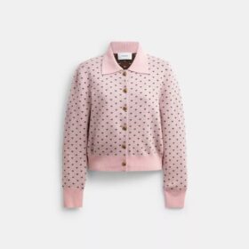 Cardigan con corazones en miniatura
