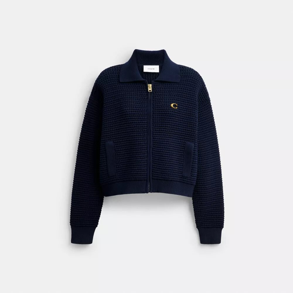 Cardigan con cremallera frontal