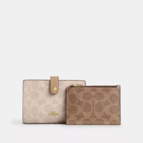 Cartera 2 en 1 en Signature Canvas con diseño a bloques
