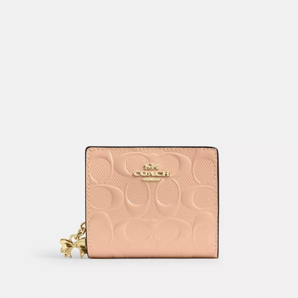 Cartera con broche en cuero exclusivo y Charms