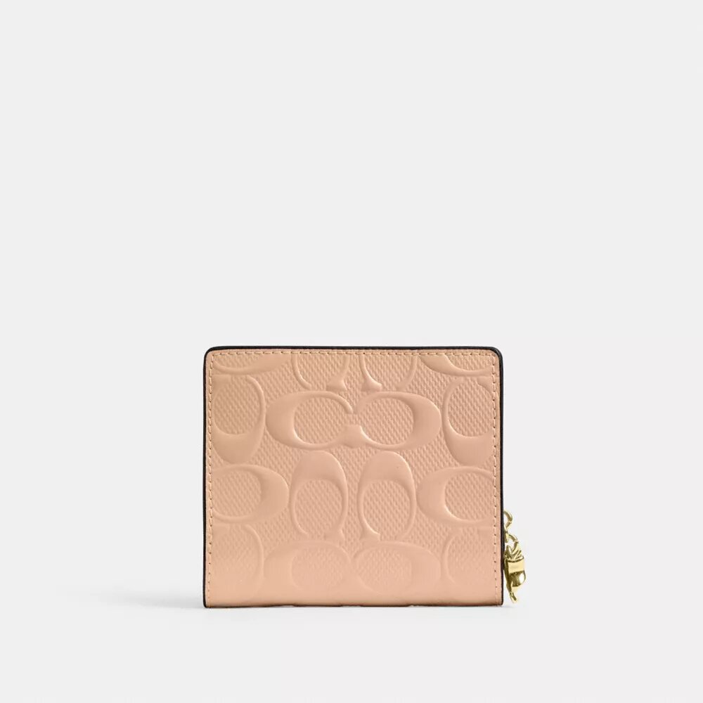 Cartera con broche en cuero exclusivo y Charms