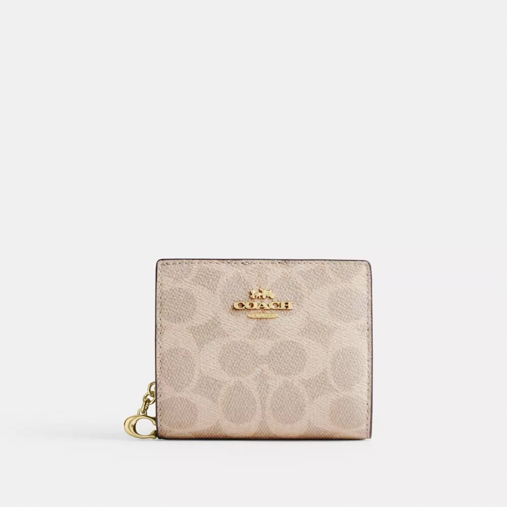 Cartera con cierre a presión en Signature Canvas