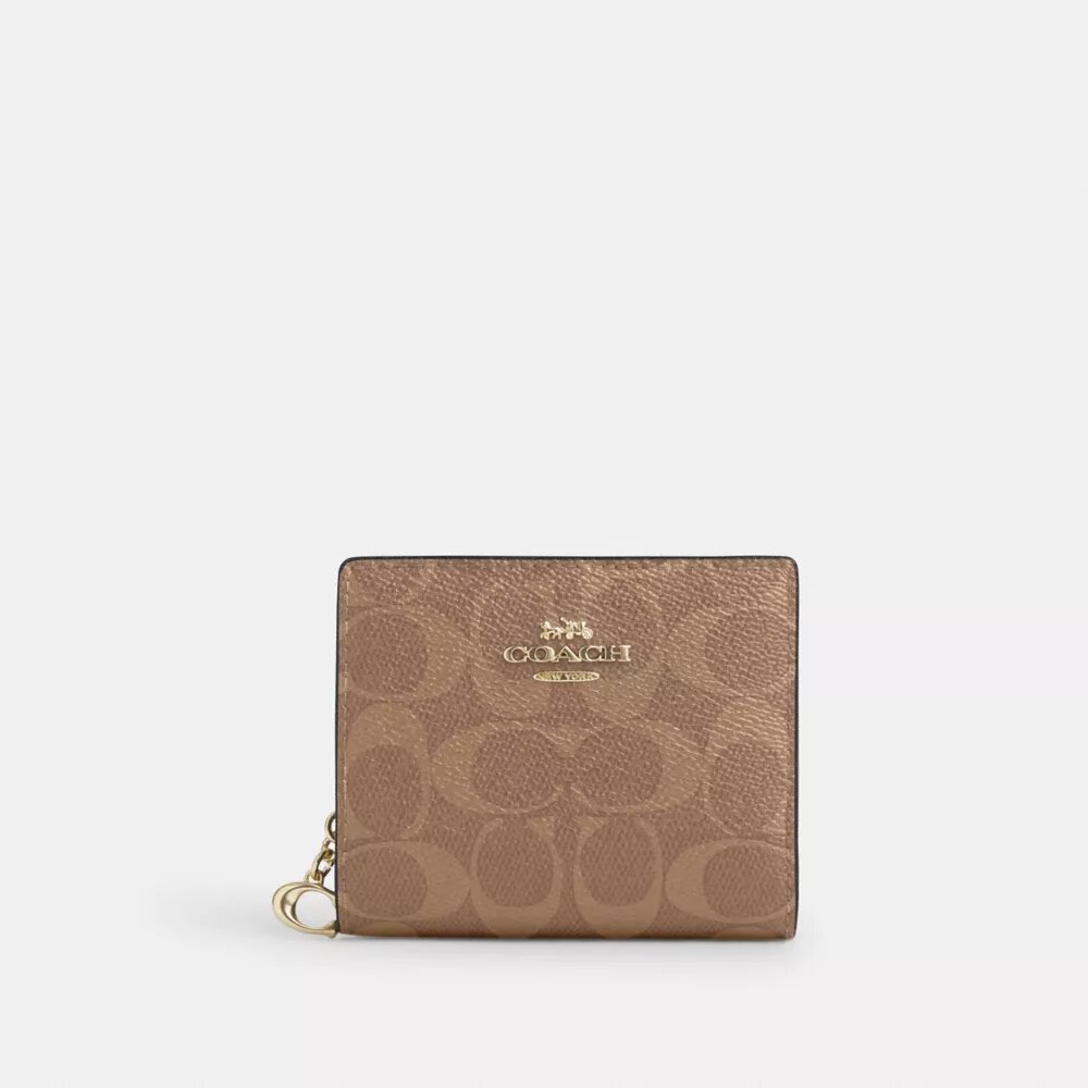 Cartera con cierre a presión en Signature Canvas