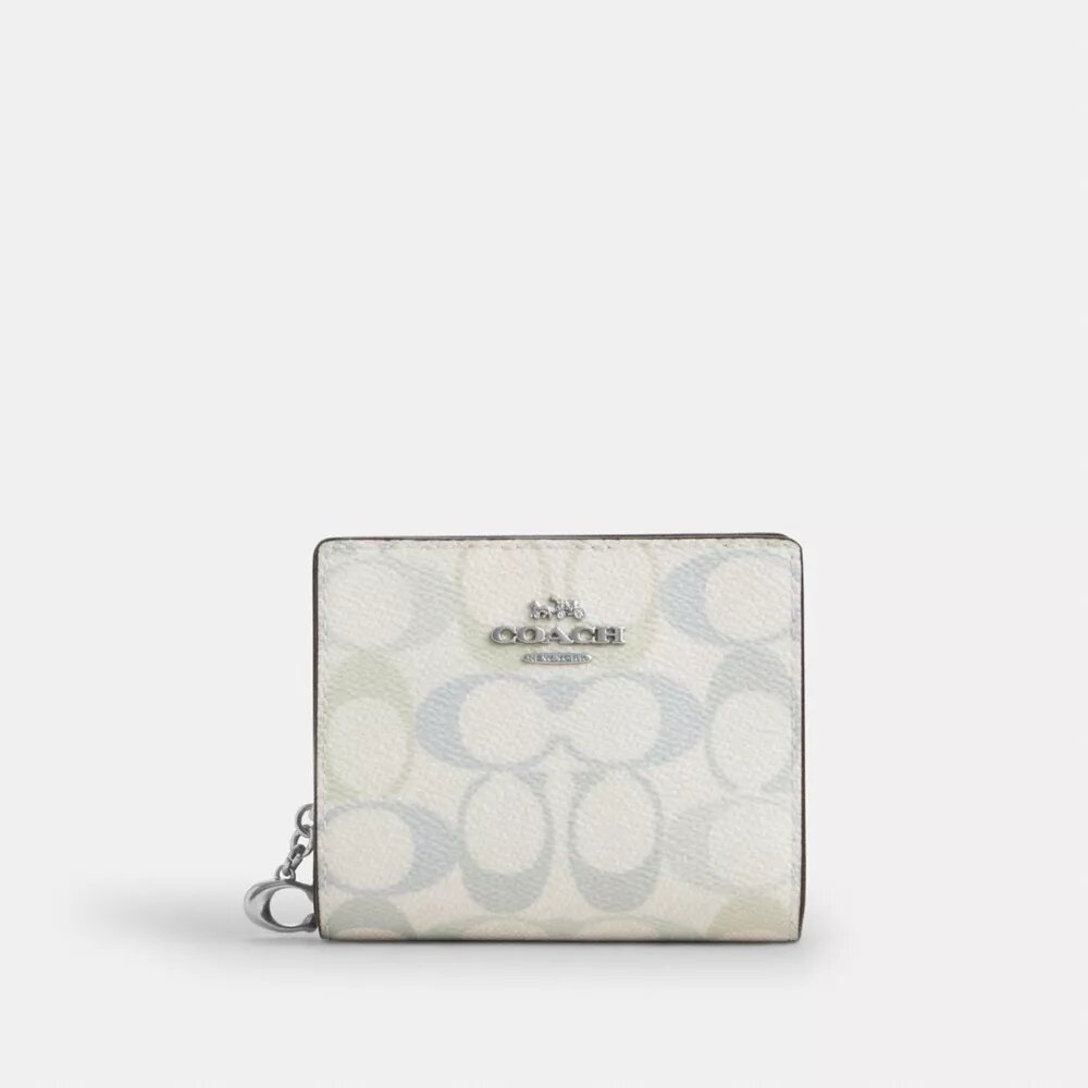 Cartera con cierre a presión en Signature Canvas