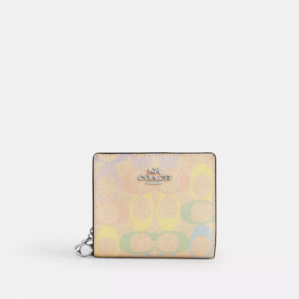 Cartera con cierre a presión en Signature Canvas arcoíris