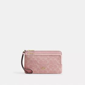 Cartera con doble cremallera en denim exclusivo