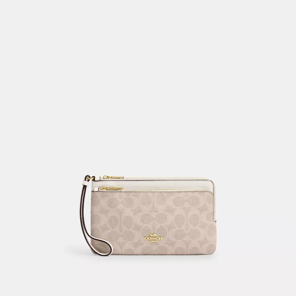 Cartera con doble cremallera en Signature Canvas