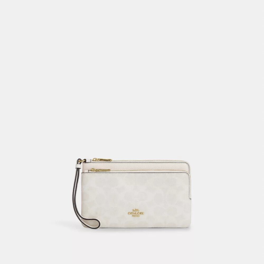 Cartera con doble cremallera en Signature Canvas