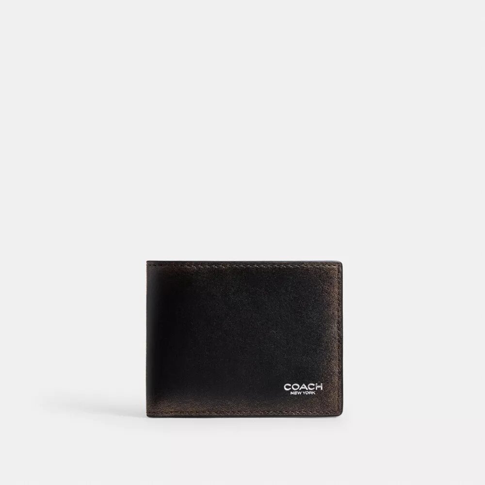 Cartera delgada de cuero desgastado