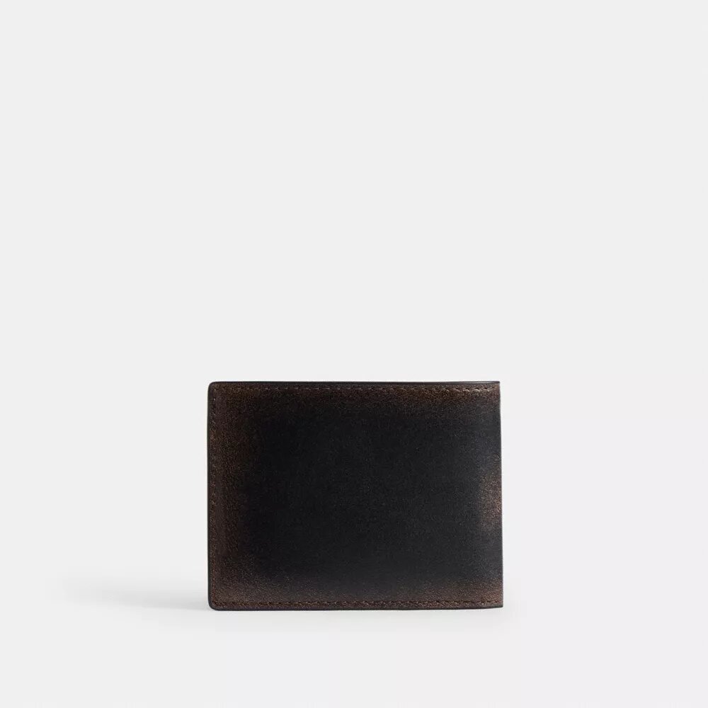 Cartera delgada de cuero desgastado