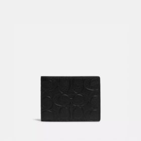 Cartera delgada de dos pliegues en cuero exclusivo