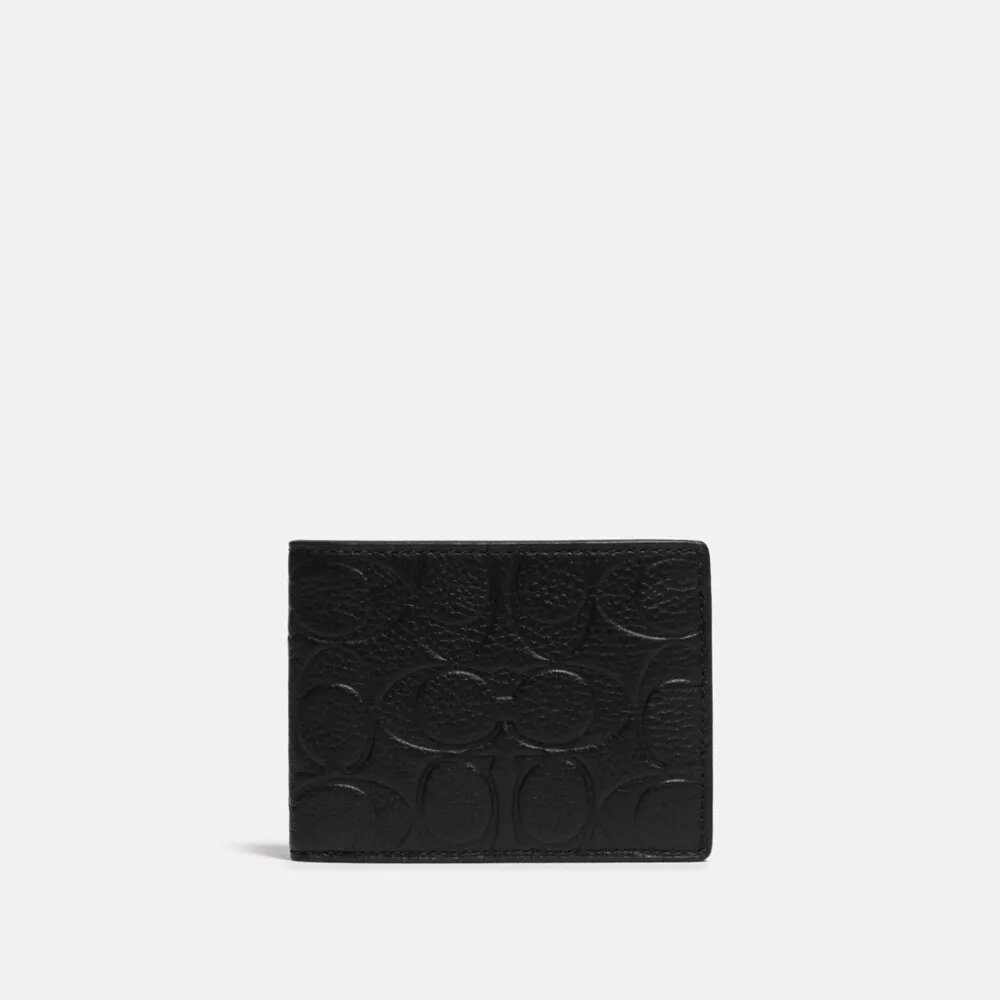 Cartera delgada de dos pliegues en cuero exclusivo