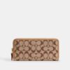 Cartera delgada tipo acordeón con cremallera en jacquard exclusivo