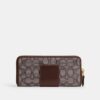 Cartera delgada tipo acordeón con cremallera en jacquard exclusivo