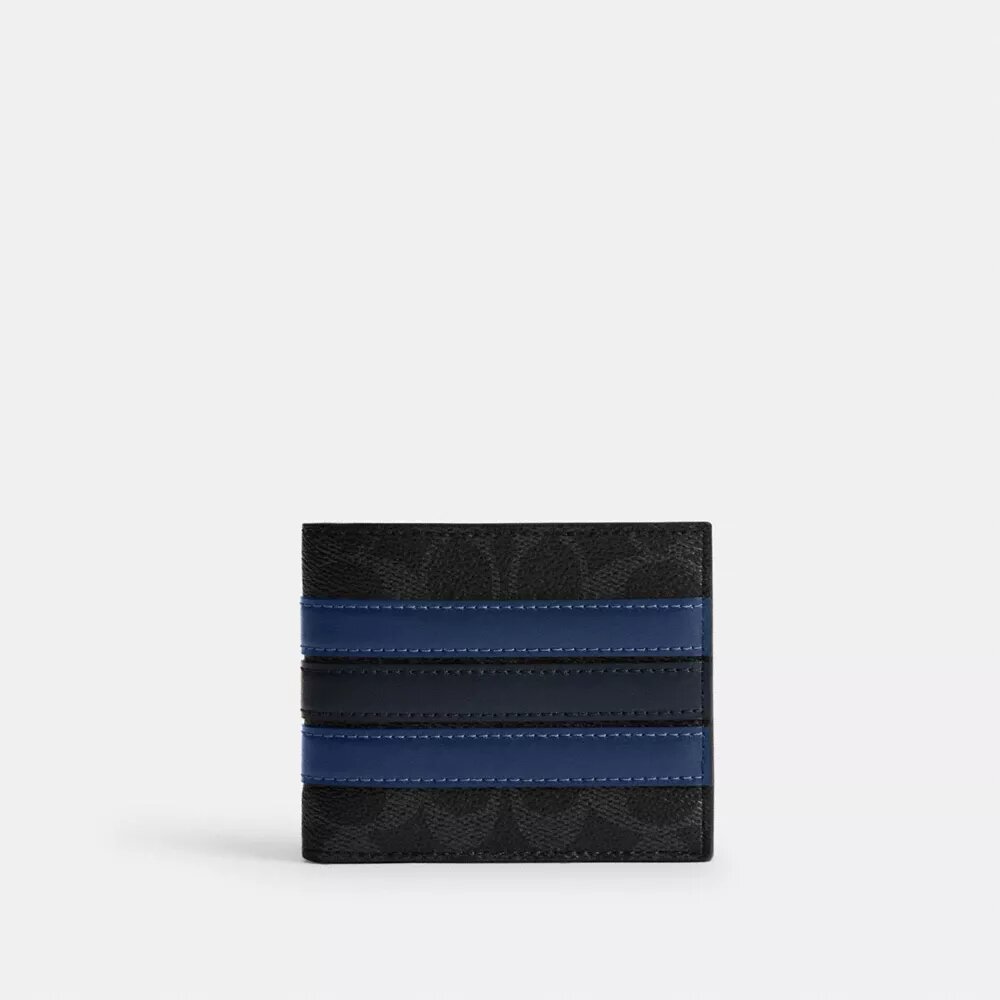 Cartera Id en Signature Canvas con rayas universitarias