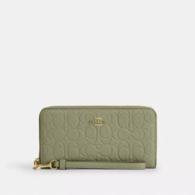 Cartera larga con cremallera alrededor en cuero exclusivo