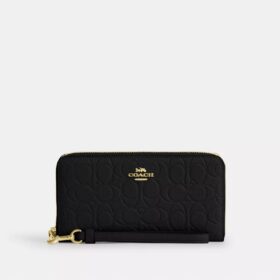 Cartera larga con cremallera alrededor en cuero exclusivo