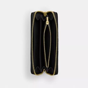 Cartera larga con cremallera alrededor en cuero exclusivo