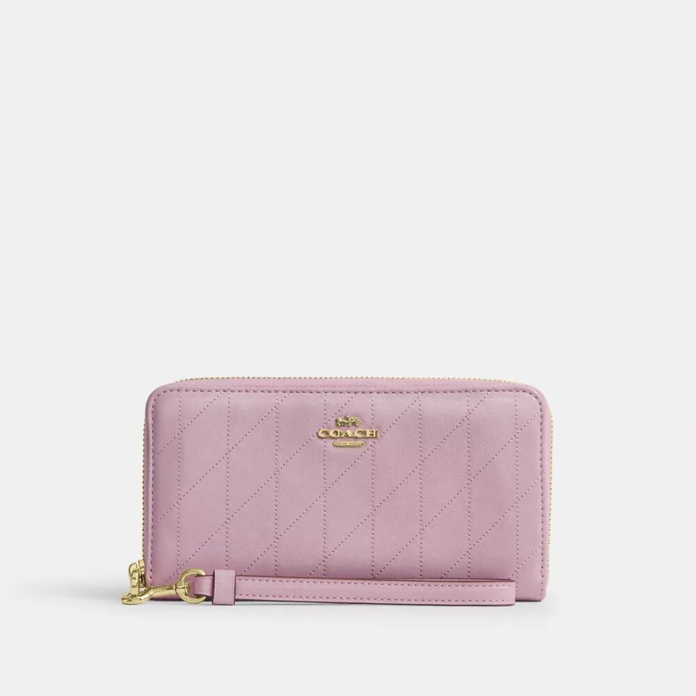 Cartera larga con cremallera alrededor y acolchado