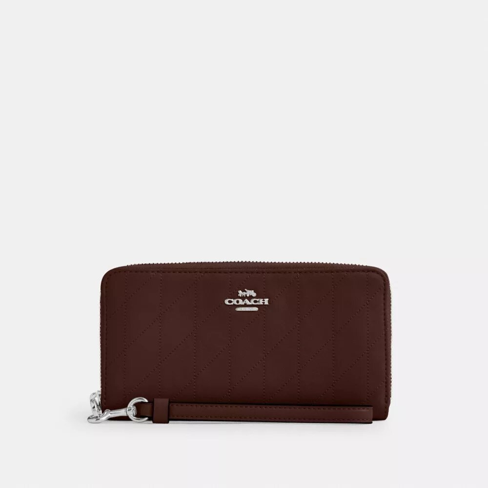 Cartera larga con cremallera alrededor y acolchado