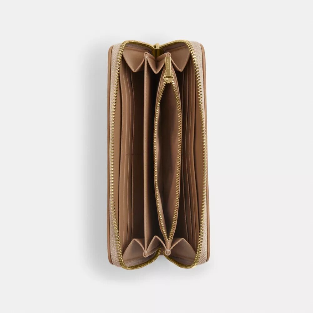 Cartera larga con cremallera alrededor y Signature Canvas