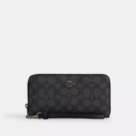 Cartera larga con cremallera perimetral en Signature Canvas