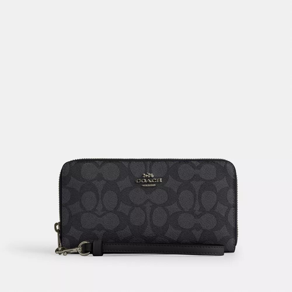 Cartera larga con cremallera perimetral en Signature Canvas