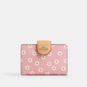 Cartera mediana con cremallera en la esquina y estampado floral