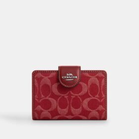 Cartera mediana con cremallera en las esquinas en denim exclusivo