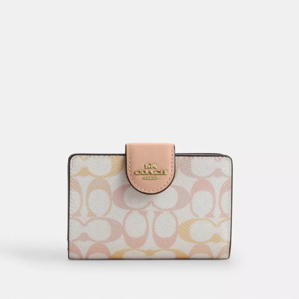 Cartera mediana con cremallera en las esquinas, en Signature Canvas