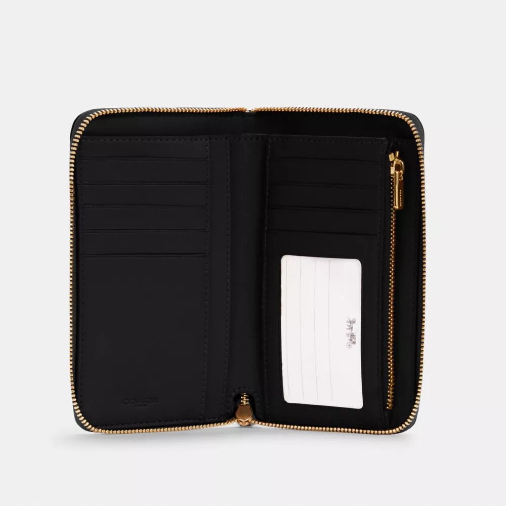 Cartera mediana con cremallera para identificación