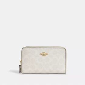 Cartera mediana con cremallera para identificaciones en Signature Canvas