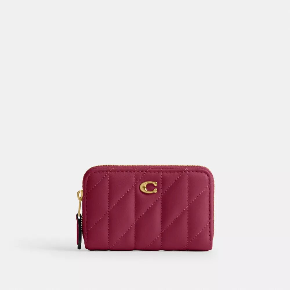 Cartera pequeña esencial con cierre de cremallera y acolchado tipo almohada