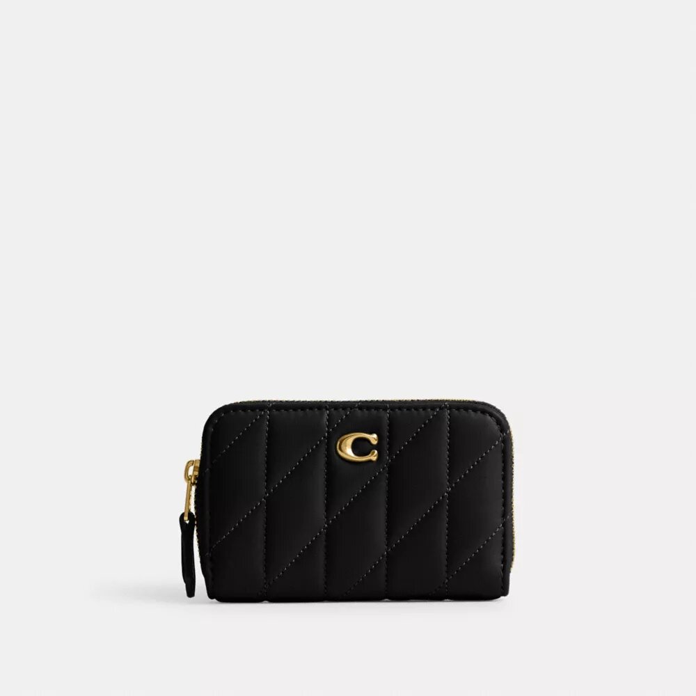 Cartera pequeña esencial con cierre de cremallera y acolchado tipo almohada