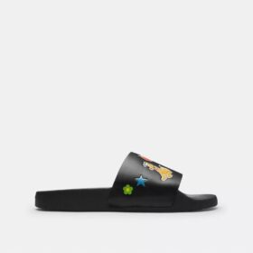 Chanclas Disney X Coach sin cordones con estampado de calcomanías