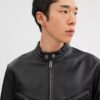 Chaqueta de cuero estilo motociclista
