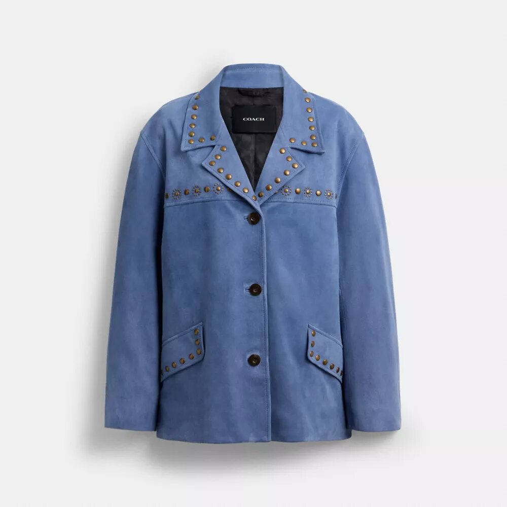 Chaqueta de gamuza con tachuelas