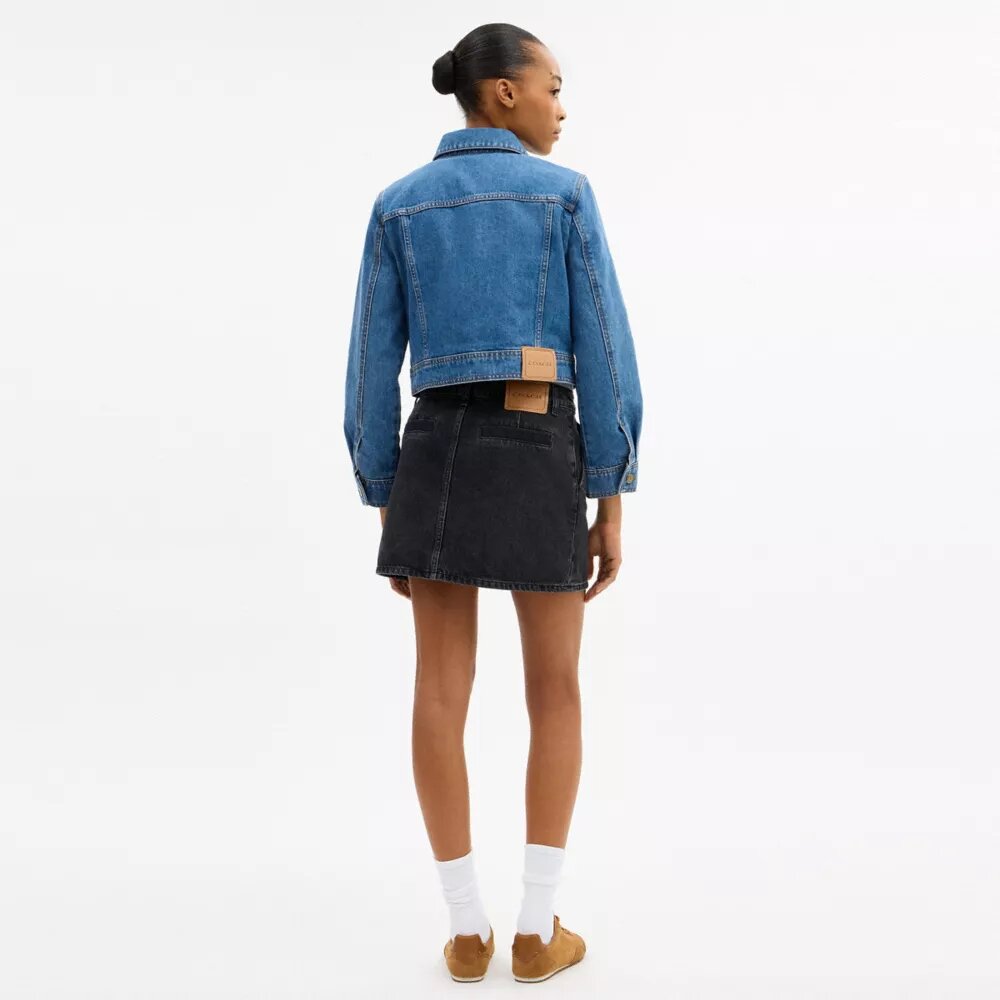 Chaqueta de mezclilla encogida «Sculpted C» en algodón orgánico