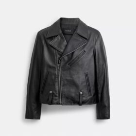 Chaqueta de motociclista de cuero encogido