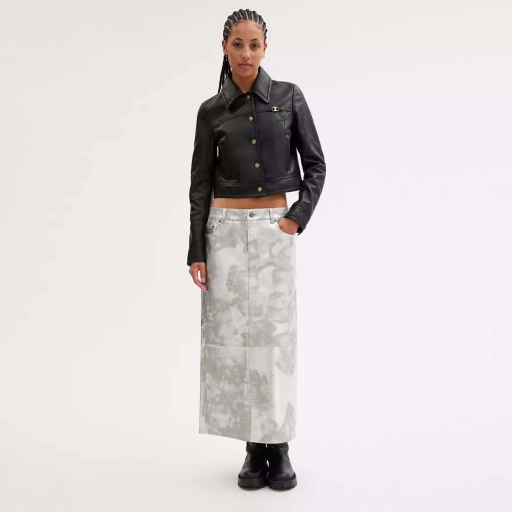 Chaqueta encogida con cierre frontal de broches Heritage C