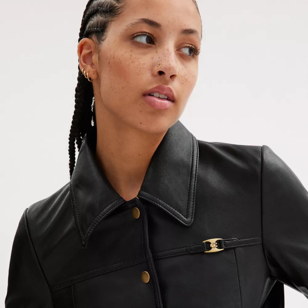 Chaqueta encogida con cierre frontal de broches Heritage C