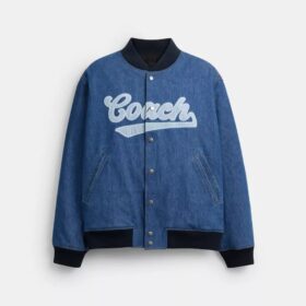 Chaqueta tipo «varsity» de mezclilla en algodón orgánico