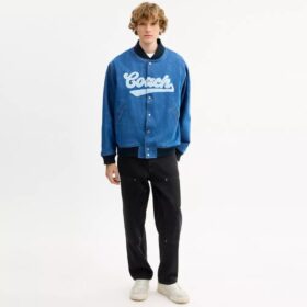 Chaqueta tipo «varsity» de mezclilla en algodón orgánico