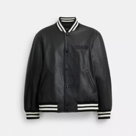 Chaqueta universitaria de cuero