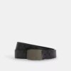 Cinturón reversible a medida con placa en caja y hebilla tipo arnés, 38 mm