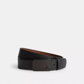 Cinturón reversible con hebilla de placa exclusiva, cortable a medida, 38 mm