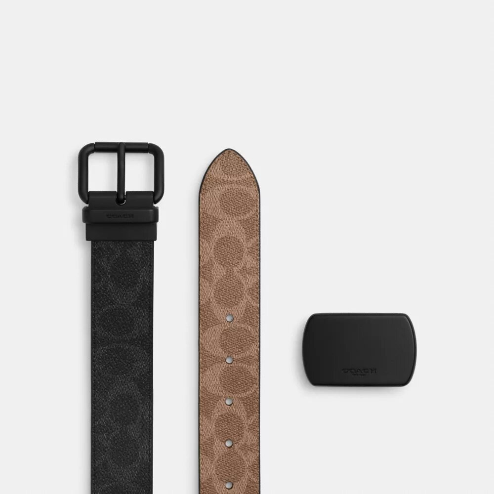 Cinturón reversible con hebilla de rodillo y corte a medida, 38 mm