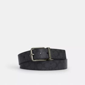 Cinturón reversible con hebilla tipo arnés, cortado a medida, de 38 mm