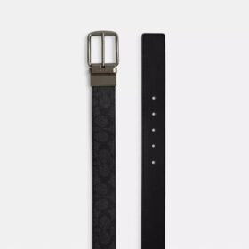 Cinturón reversible con hebilla tipo arnés, cortado a medida, de 38 mm
