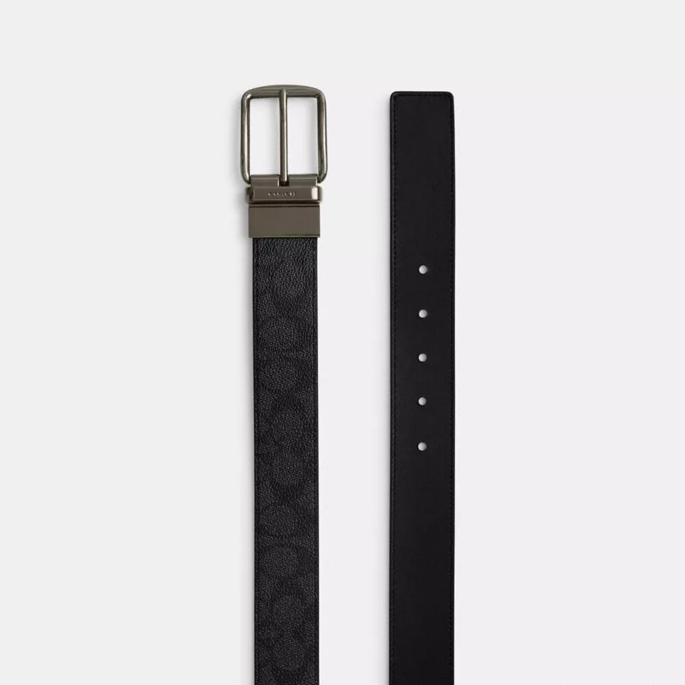 Cinturón reversible con hebilla tipo arnés, cortado a medida, de 38 mm